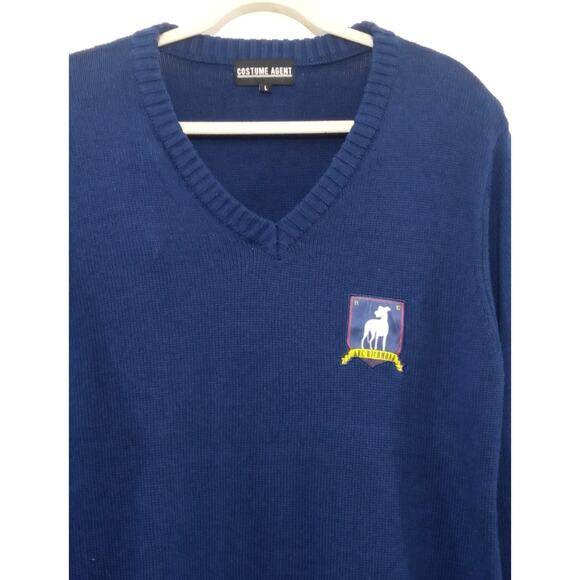 Ted Lasso Coach AFC Richmond Sweater Halloween Costume Cosplay Blue Size Large - Picture 3 of 10